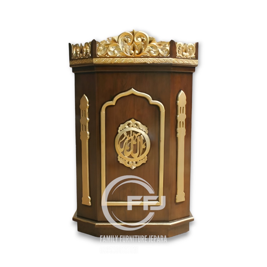podium masjid, mimbar masjid, mebel jepara