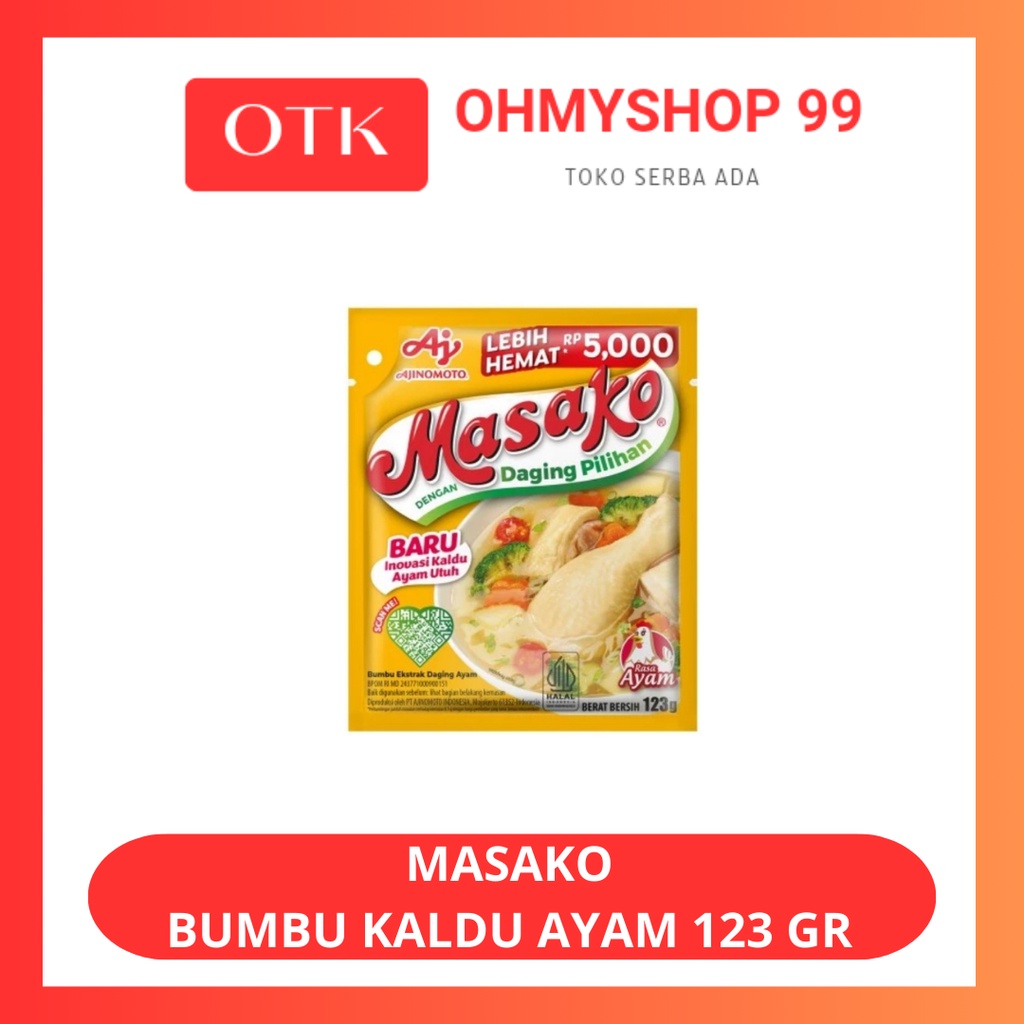 

Masako Bumbu Kaldu Penyedap Rasa Ayam 123gr