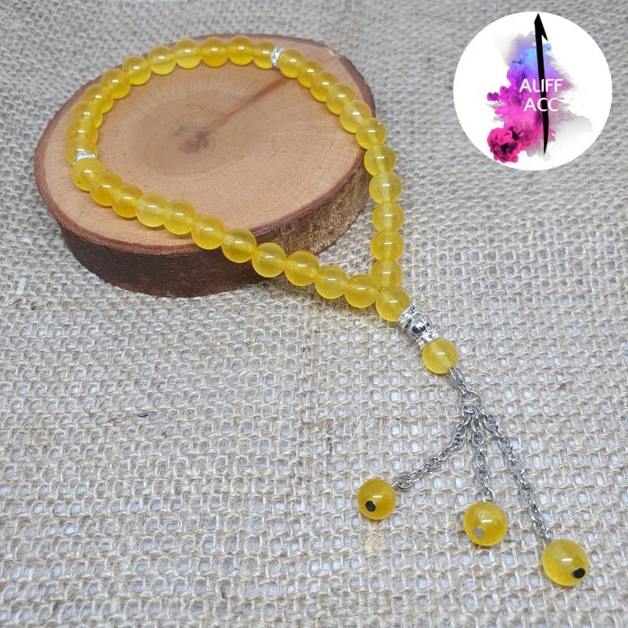 tasbih batu giok 33 butir 8 mm 1000%asli