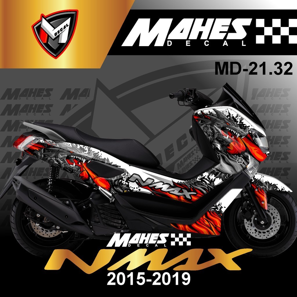 Decal Sticker Yamaha Nmax 155 Old Fullbody 2015-2019 Desain Dragon MD21.32
