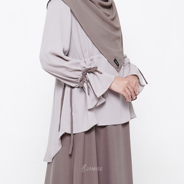Erissa Dress | Gamis 2 in 1 by Jamise Syari - Choco Milk, M