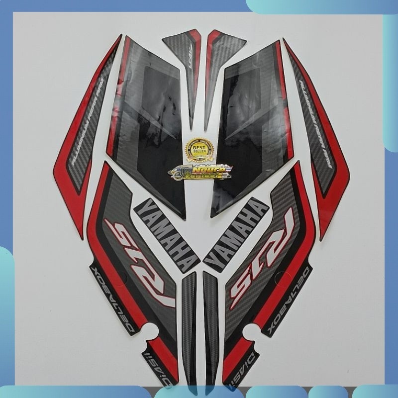 Stiker Striping Yamaha R15 2015 hitam Stiker  motor standar bagus