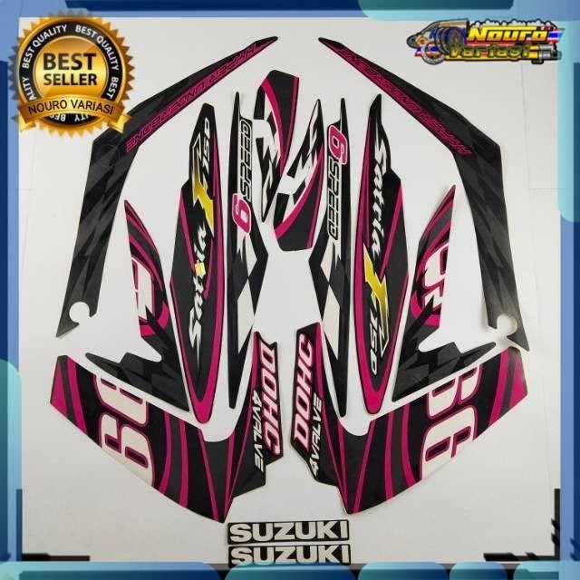 Stiker striping suzuki satria fu f 150 2012 barong pink  standar bagus