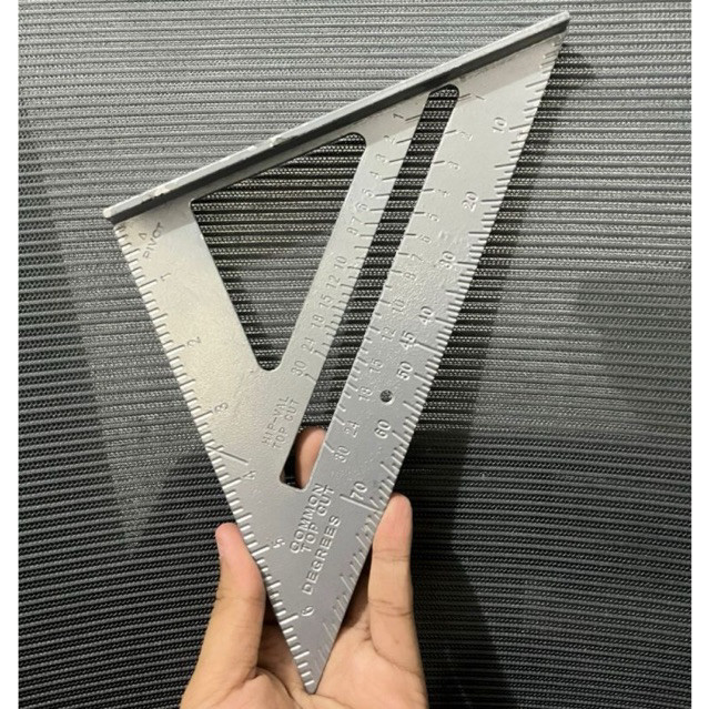 

Penggaris Siku Meter Siku Segitiga Aluminium 6 Inch