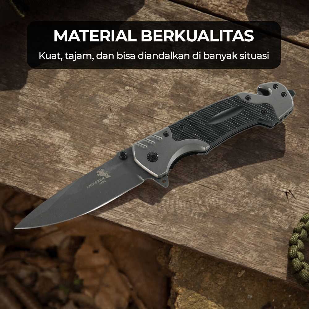 Pisau Lipat Outdoor Portable Knife Survival Stainless Steel - 440C KNIFEZER