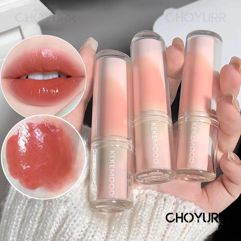 【BISA COD】KEKEMOOD Watery Glow Lipstik Keke Mood Gloss Lip Mirror Moisturizing Whitening Pelembab Ta
