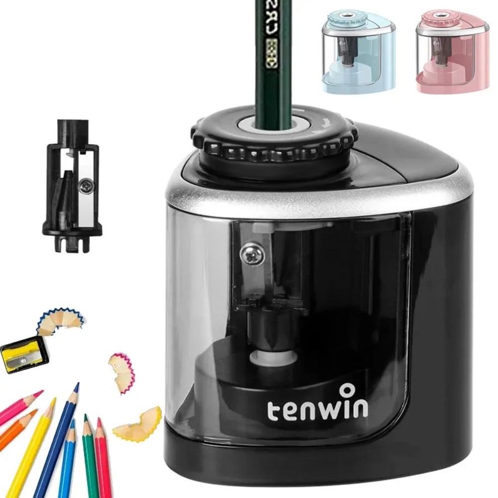 

Electric Auto Pencil Sharpener for Students, Helical Steel Blade Sharpener for Artists, Colored Pencils for Kids and Adults