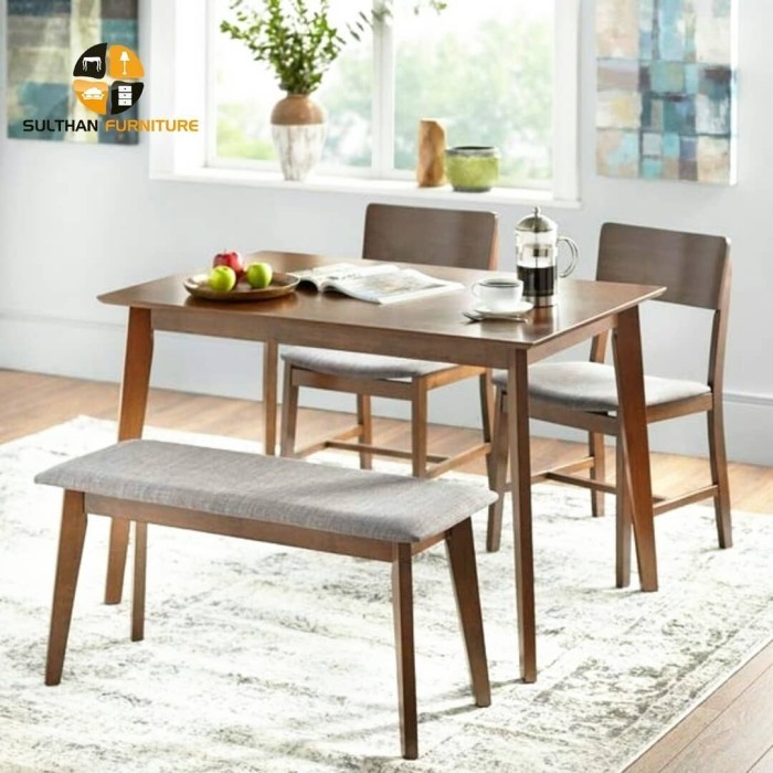 Meja Makan Minimalis Kursi 4 - Kursi Makan Kayu Jati - Bangku Sofa | Mebel Jepara