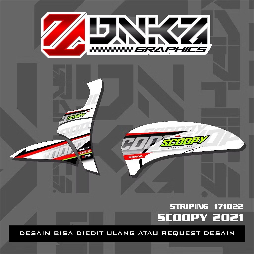 Stiker Scoopy New 2021 Decal Striping Scoopy 2021 Premium Racing ST171022