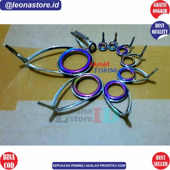 RING GUIDE SET JORAN NON FUJI RAINBOW - SPINNING MEDIUM