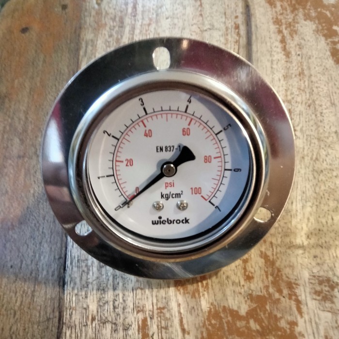 

Pressure Gauge 7bar / 100psi Wiebrock Stainless steel Payung kuping