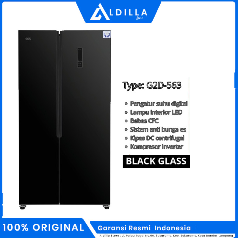 KULKAS SIDE BY SIDE GEA 563 INVERTER GARANSI RESMI