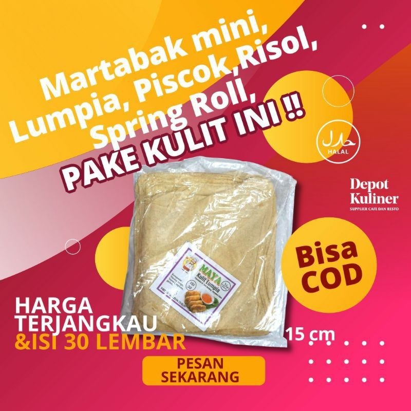 

1 bks (30 lbr) Kulit Lumpia Maya / Kulit Pisang Coklat Piscok isi 30 lembar / bks