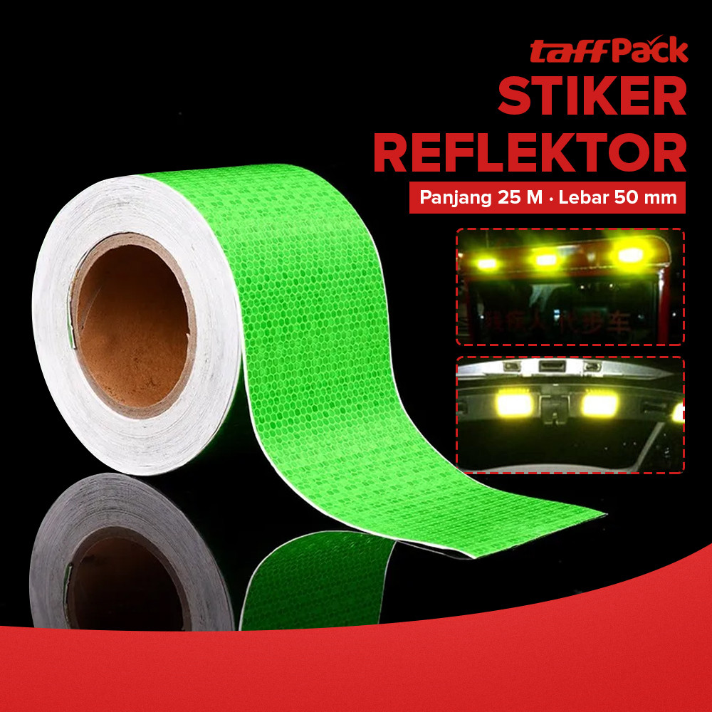

Stiker Reflektor Mobil Pemantul Cahaya Warning Sign 25M 50mm