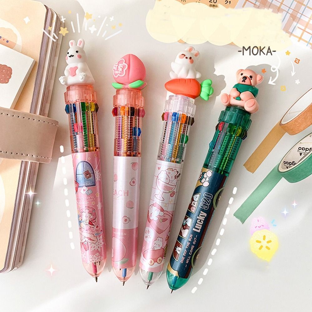 

Supplies Dinosaur 10 Colors Available Cute Cow Cartoon Bear Writing Supplies Students Stationary Press-type Pen Ballpoint Pen