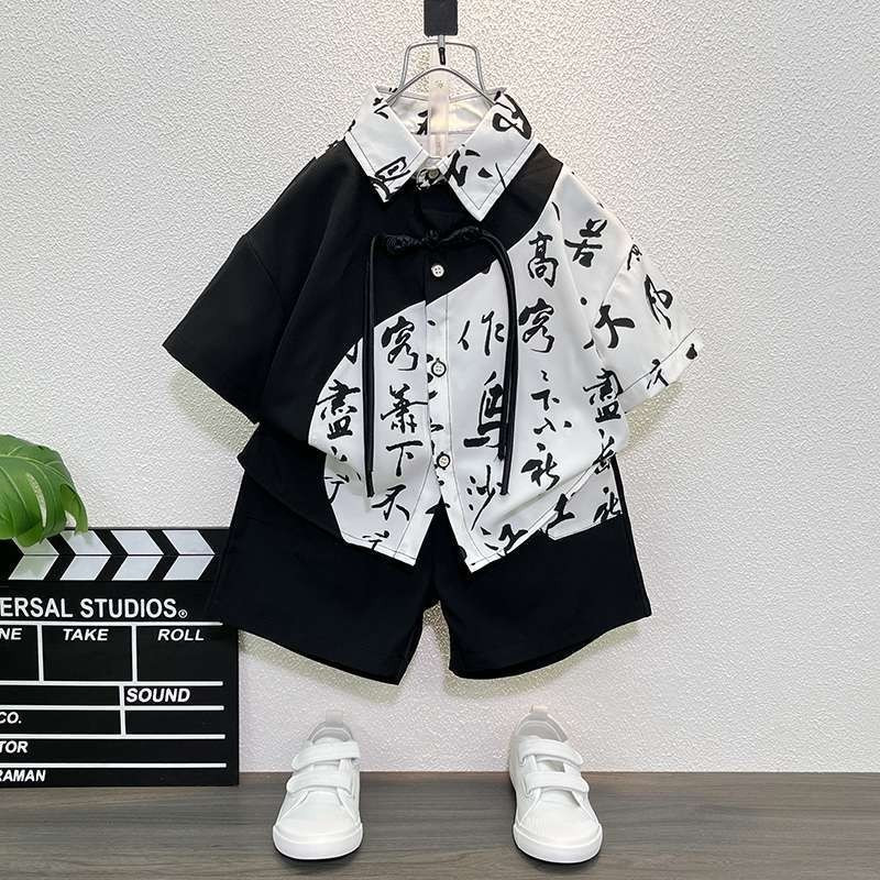Setelan Pakaian Pria Hanfu, Setelan Baju Anak-anak Baru Cina, Tampilan Boyish /Terbaru