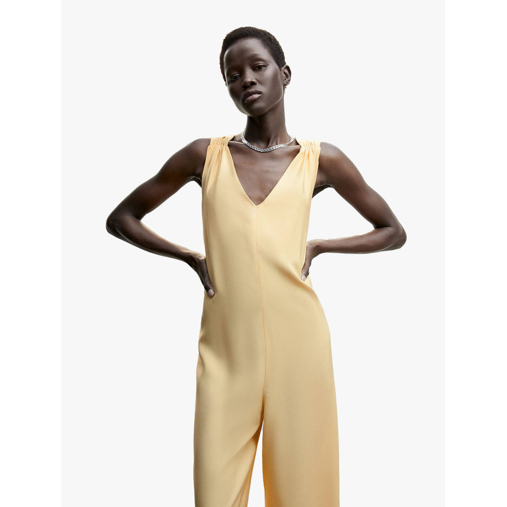 MANGO - BAJU OVERALL TICKET-H - PASTEL YELLOW - XS