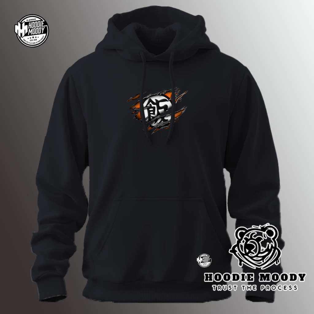 jaket Sweater pria  dragon ball  esthetic  hitam jumper distro katun suiter fleece tebal