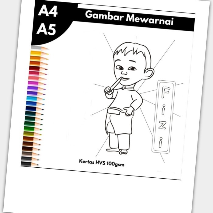 10 lembar kertas mewarnai, GAMBAR MEWARNAI tema upin ipin