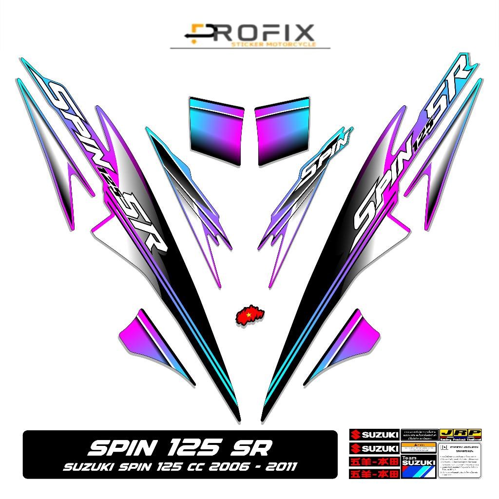 STRIPING SUZUKI SPIN 125 SR MOTIF 6 2006-2011 STICKER DECAL SPIN 125 SR STIKER SPIN 125 SR