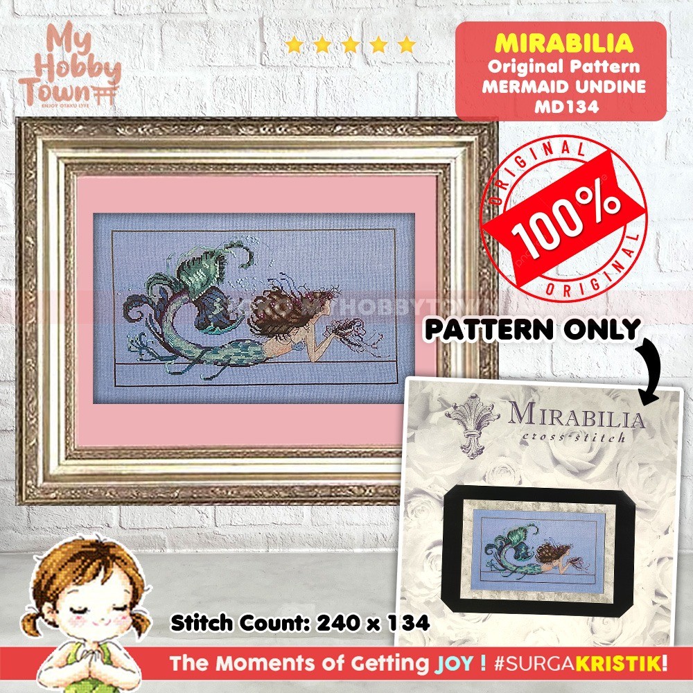POLA Sulam Kristik Strimin Original Mirabilia Mermaid Undine MD134