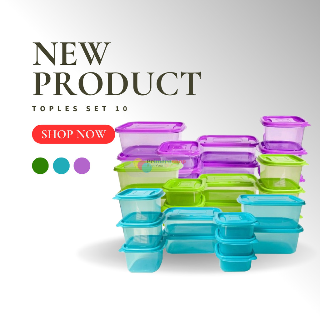 Toples Plastik Bening Kulkas Set 10 pcs