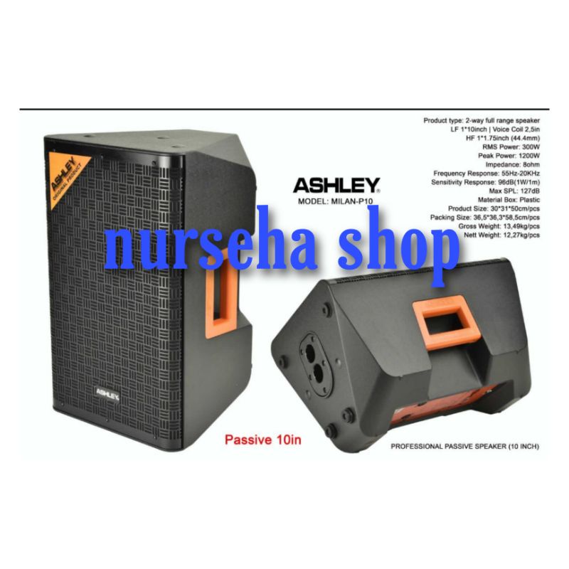 Speaker Pasif professional ASHLEY 10 inch Full range harga sepasang original garansi resmi