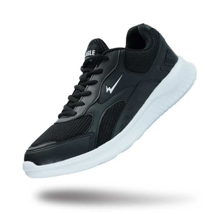 Sneker- EAGLE MONZA SEPATU LIFESTYLE CASUAL ORIGINAL - HITAM PUTIH, 40