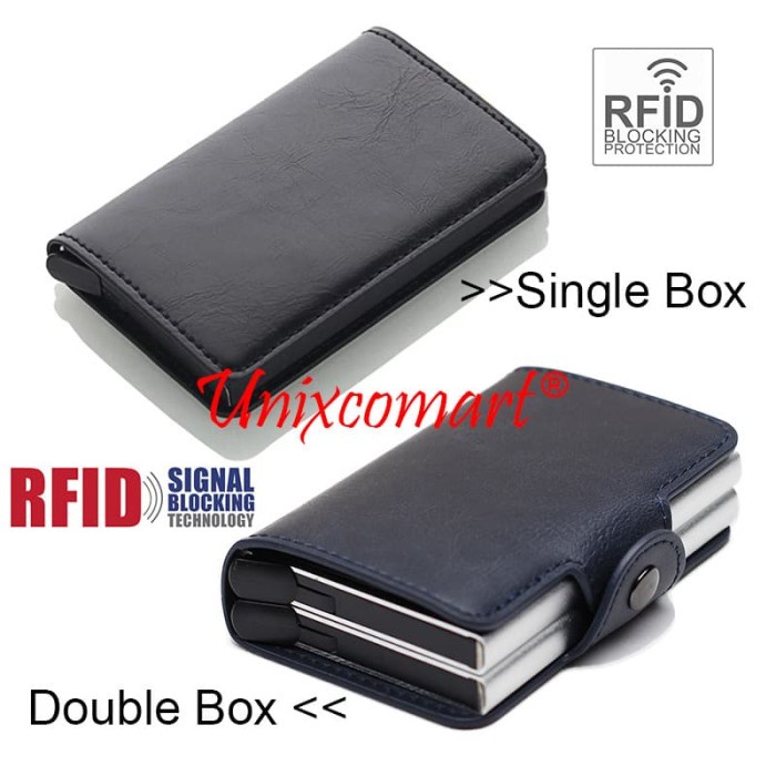 

[KL-0825] Bongkar Gudang Dompet Mini Tempat Kartu ATM Smart Slim Wallet Credit Card Holder RFID - Single Black