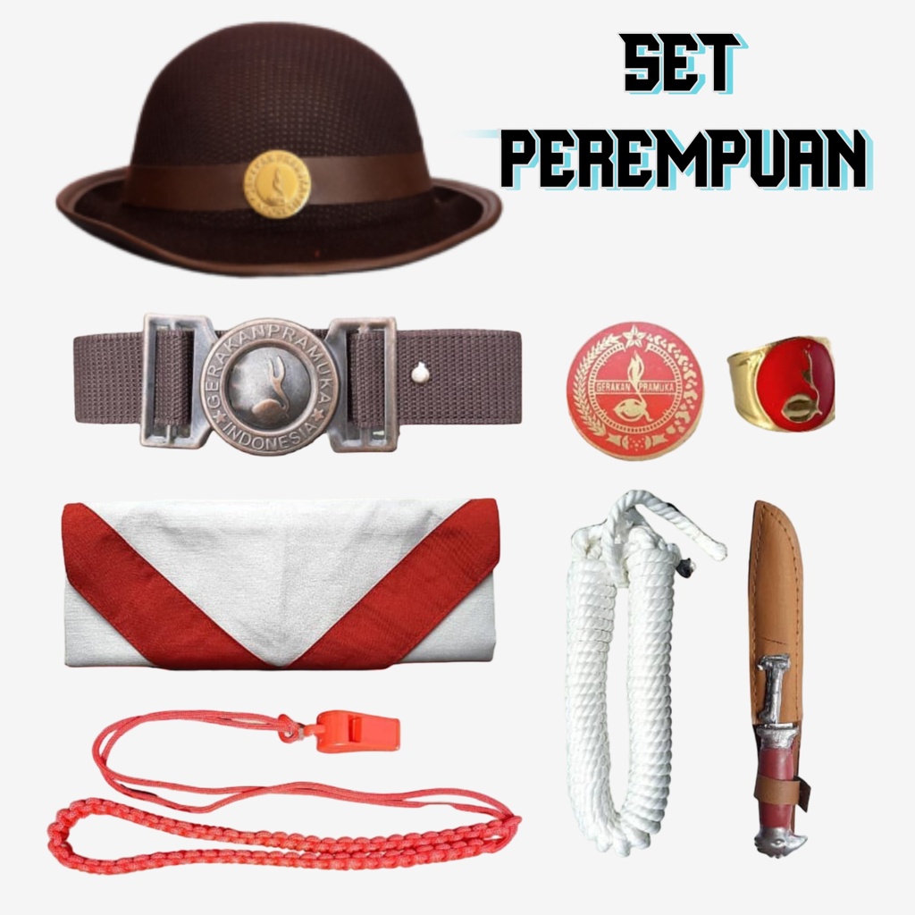 set lengkap perlengkapan siaga anak laki laki dan perempuan / atribut pramuka pramukaan lengkap siag