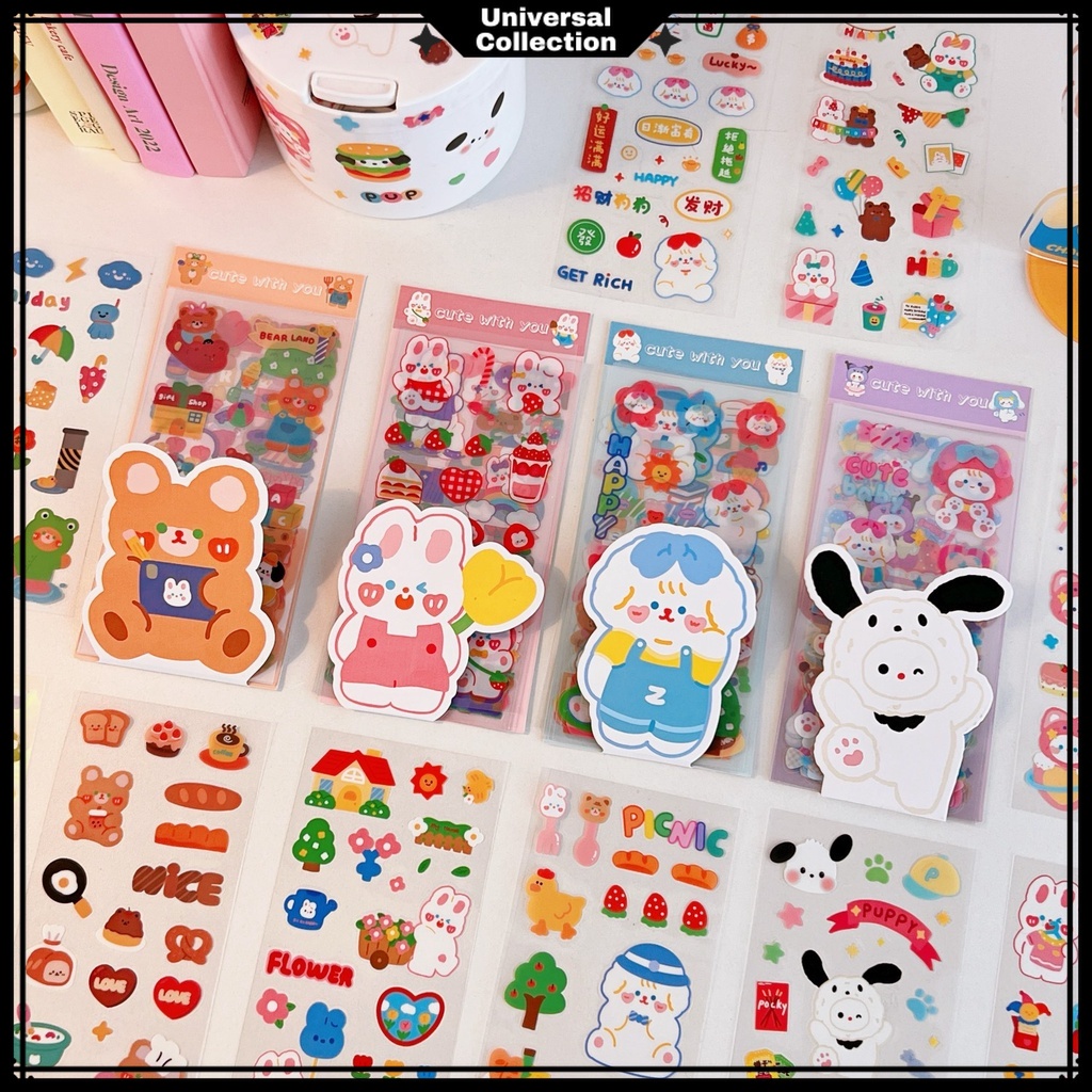 

10 LEMBAR - STICKER AESTHETIC PANJANG LUCU DESIGN DIY / STICKER TUMBLER WATERPROOF / STICKER BUKU DIARY
