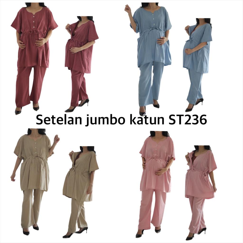 Baju hamil Setelan jumbo hamil lengan pendek ST236