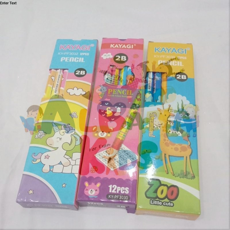 

12pcs PENSIL TULIS 2B KAYAGI KARAKTER 1PAK Ready