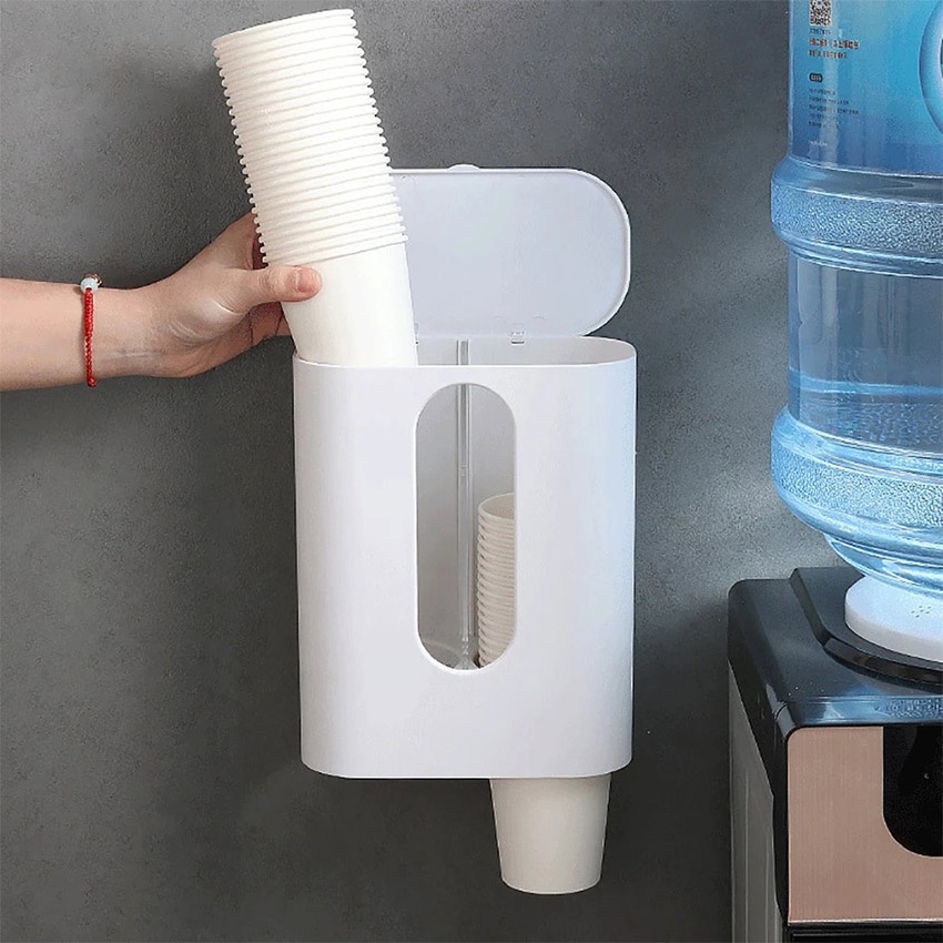 Paper Cup Dispenser Plastik Holder Dispenser Gelas Plastik Paper Cup Anti Dust Tempat Gelas Plastik