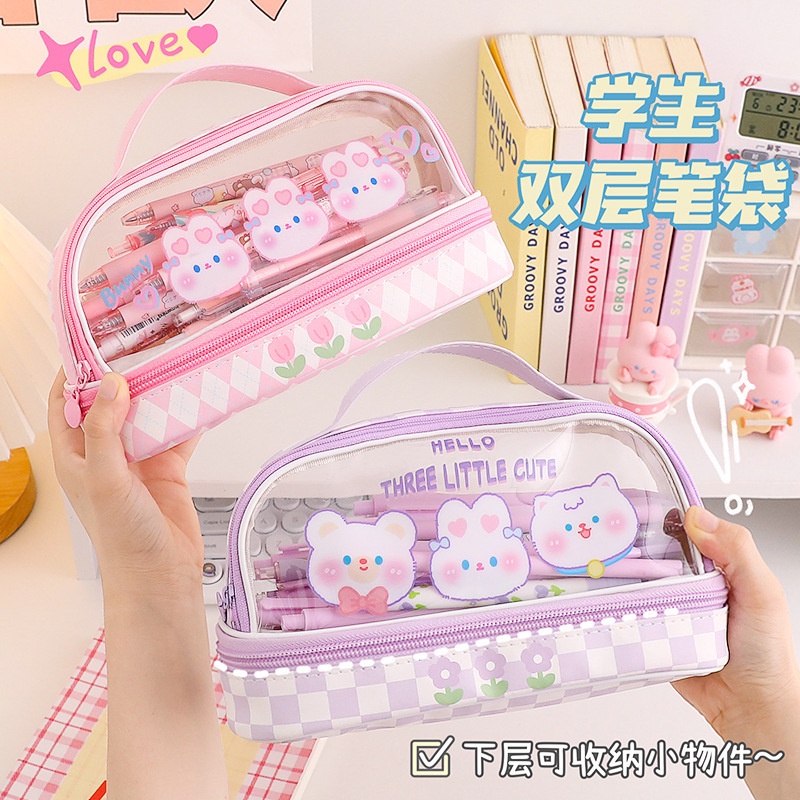 

Tempat Pensil Kapasitas Besar Bahan PVC Untuk Sekolah（Dapat menampung 70 pulpen）
