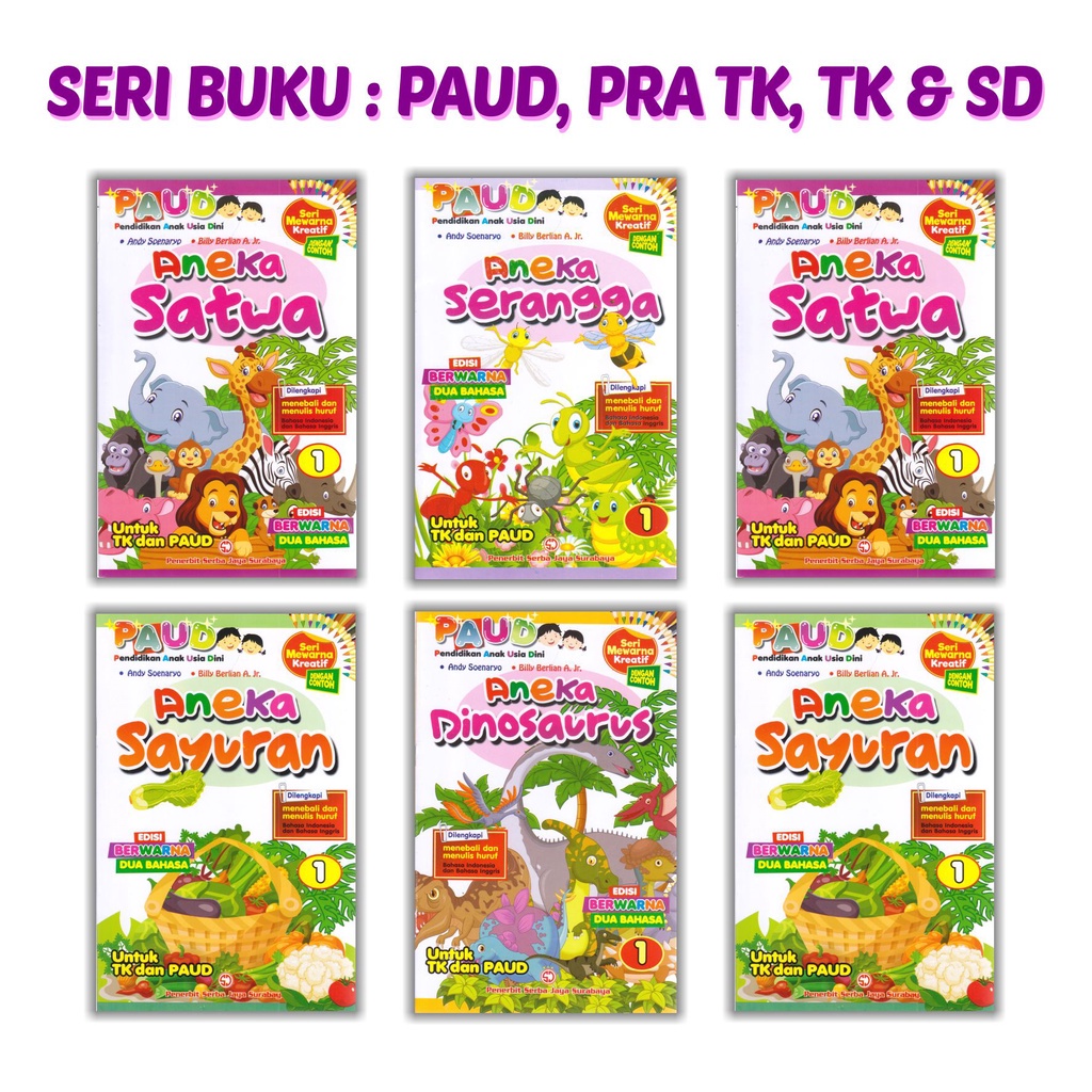 Buku Cerita Anak Bergambar Buku Dongeng Anak TK PAUD Dongeng Binatang Lengkap Dua Bahasa