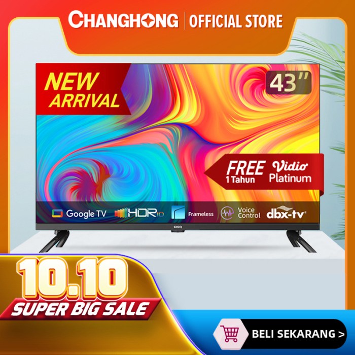 【Google TV】CHiQ 43 inch Smart TV HDR10 Digital TV (L43G7P Pro)