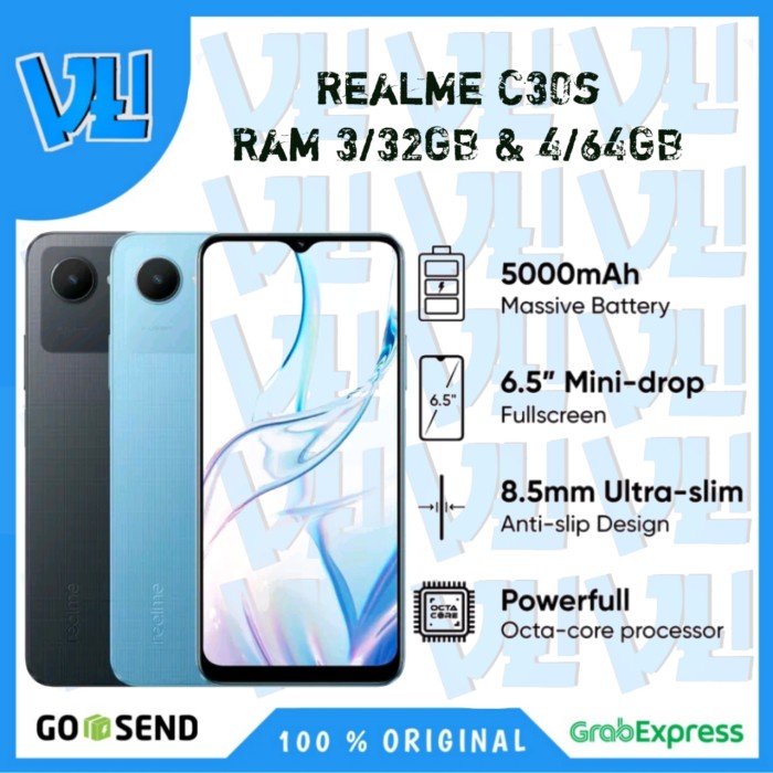 Realme C30s Ram 3/32GB & Ram 4/64GB - Garansi Resmi