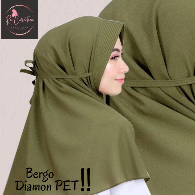 HIJAB BERGO MARYAM PET DIAMOND STRETCH/ KERUDUNG MARYAM PET TALI