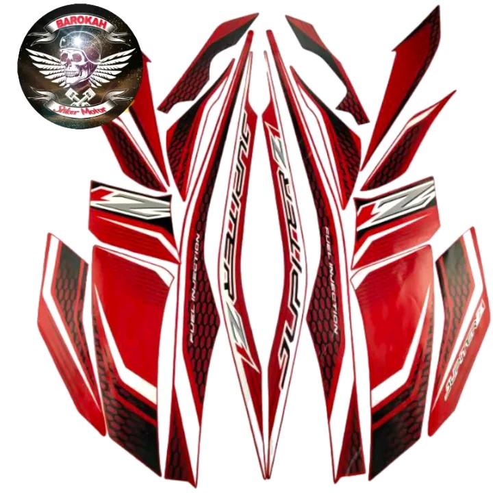 AJS Striping stiker polet motor yamaha Jupiter z1 fi merah 2013 2014 list body standar    Sticker Bi