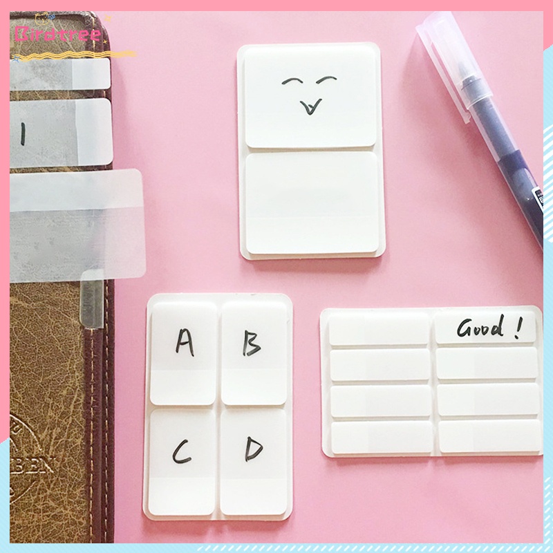 

[Readystock❤️COD]Sticky Note Transparan anti Air Catatan Tempel Putih Kantor Bahan BOPP Stiker dengan viskositas tinggi catatan tempel dua sisi yang dapat ditulis