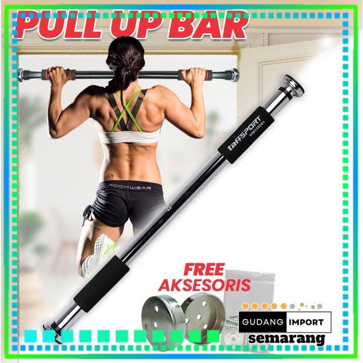 TaffSPORT Tiang Latihan Pull Up Pintu Solid Grip 62-100 cm - HW139501