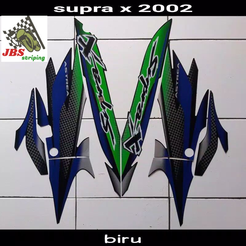 sriping supra x stiker honda supra x 100 old lama 2002 hitam biru