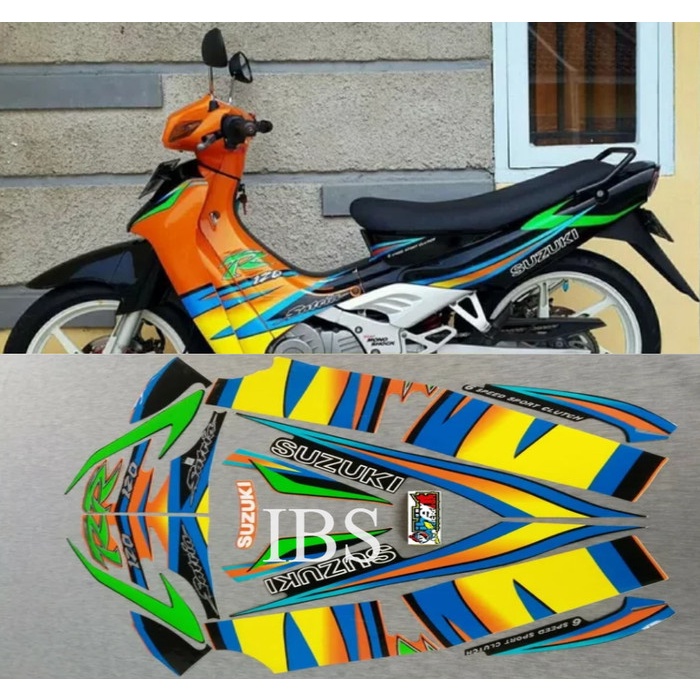STRIPING SATRIA LUMBA 120R ORANGE 2003 2004 OREN ORI 120 R POLET LIS BODY