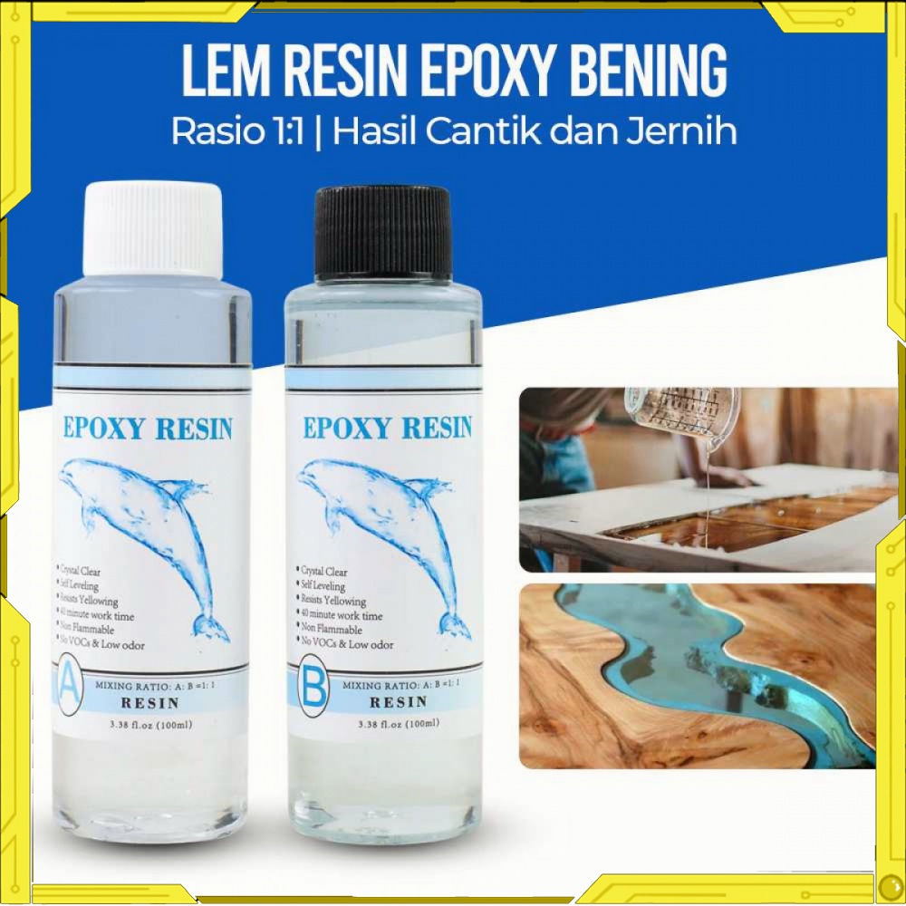 

Lem Resin Epoxy Bening Rasio 1:1 AB Crystal DIY Handmade Jewelry -TL685