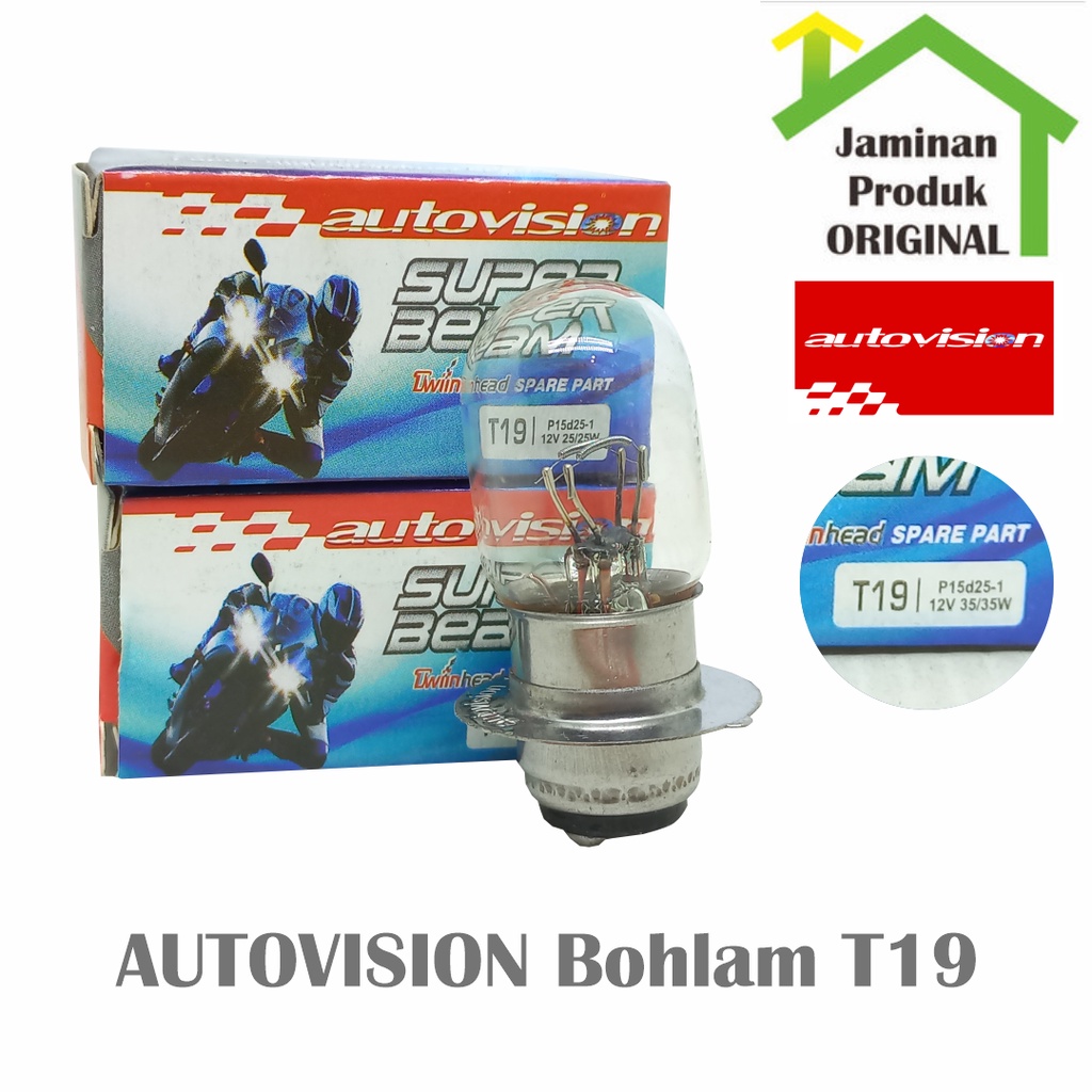 Autovision Bohlam Halogen Lampu Depan Motor Bebek Matic H6 12v