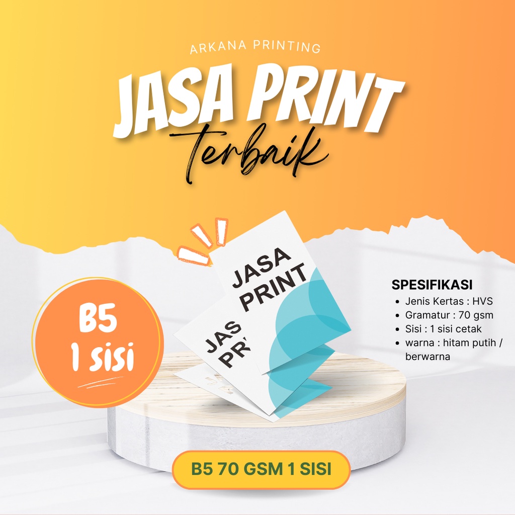 

jasa Print HVS B5 70 gsm 1 sisi