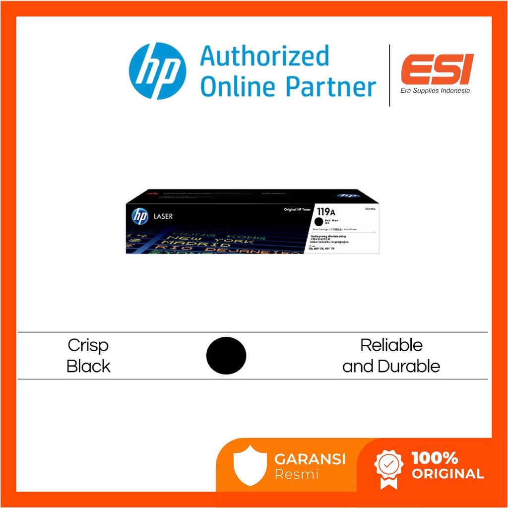 HP 119A Black Original Laser Toner Cartridge (W2090A)