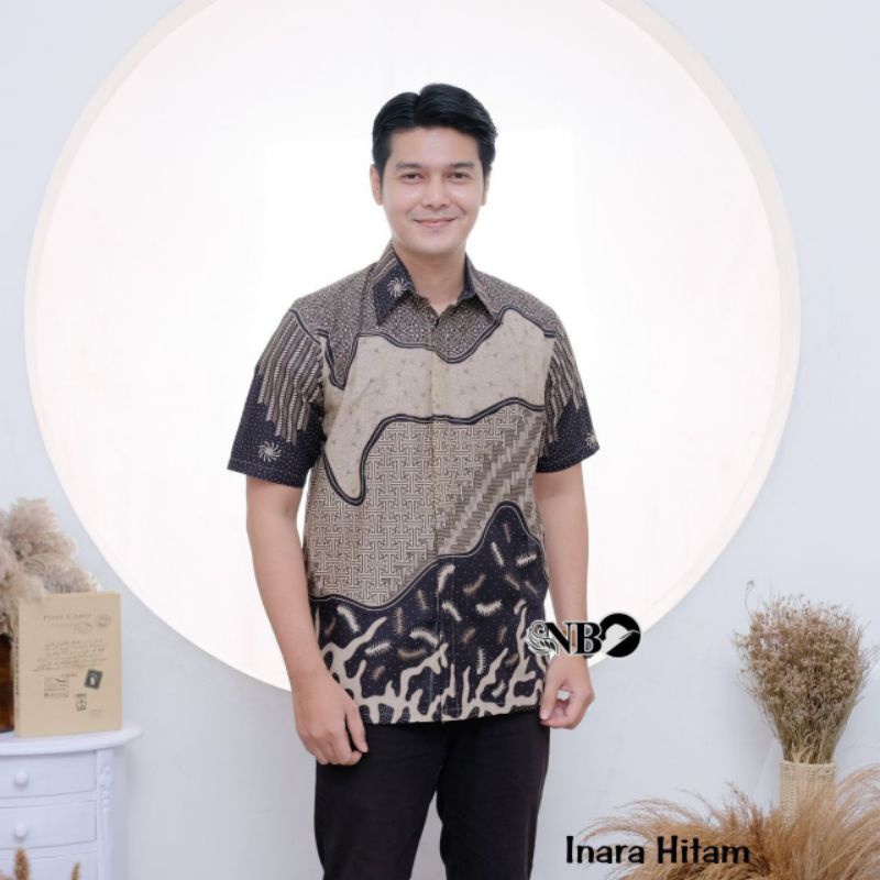 Afkar Batik katun prima New Arival Batik Atasan Pria Kemeja Batik Lengan Pendek Katun