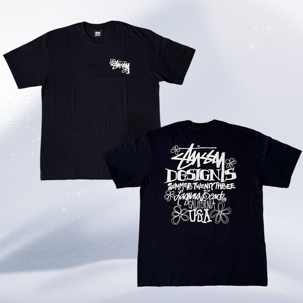 【COD】 T-shirt STUSSY SUMMER LB TEE - BLACK KAOS